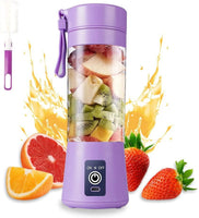 Portable Blender USB Rechargeable Juicer Cup with Six Blades Smoothies Mixer Fruit Machine 380Ml Water Bottle for Sports Travel Outdoors