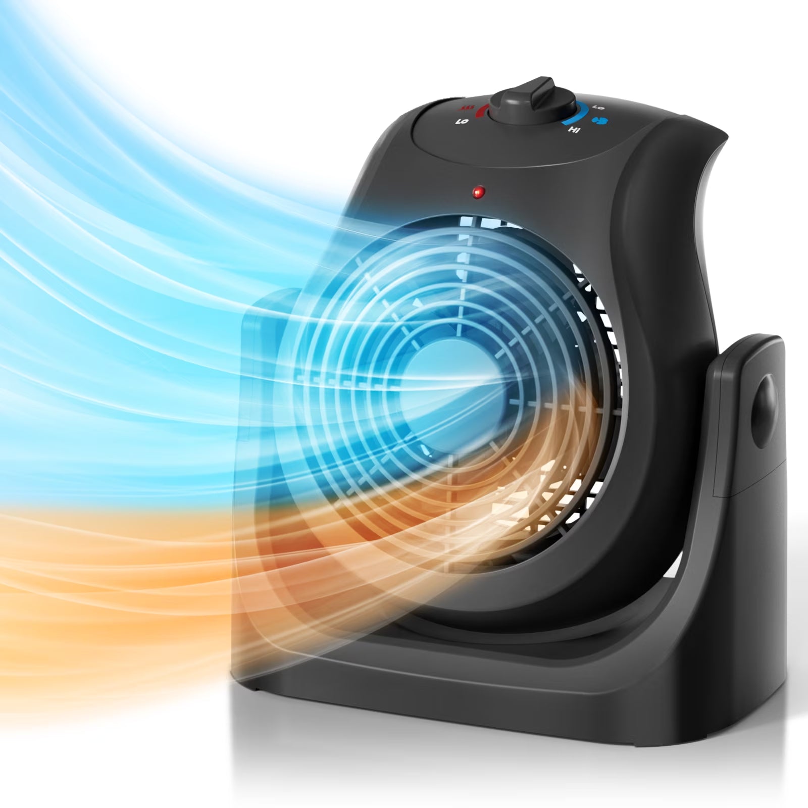 Fan and Heater Combo 2 in 1 Personal Personal Electric Table Fan for Bedroom 1500W, Black